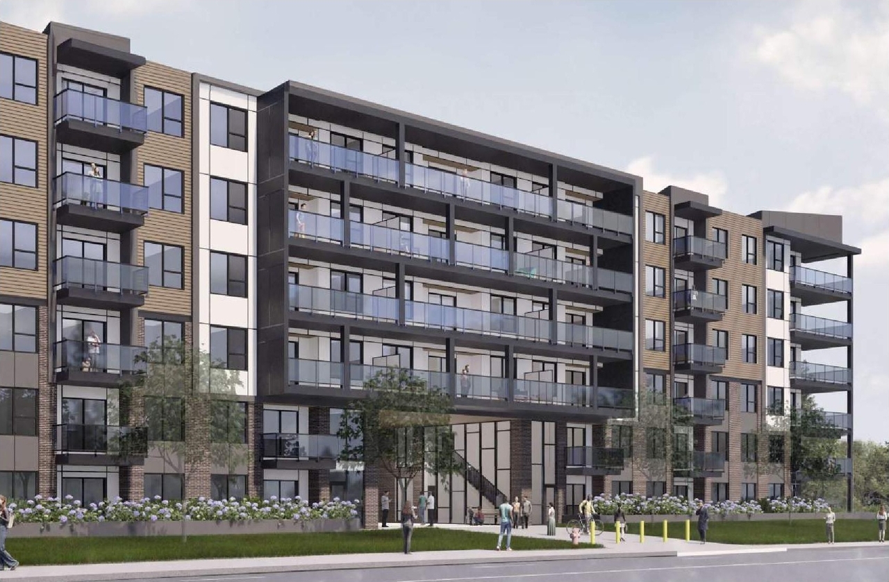 Rendering of building from page 7 of the file 'DP2025-01538 - DMAP LANS - AMENDED - 2026-02-05 (24MB)'