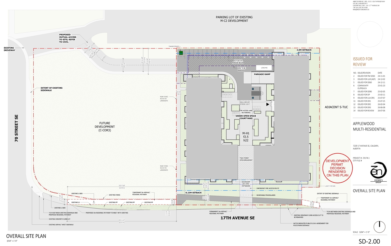 Construction site plan for project from page 12 of the file 'DP2025-01538 - DMAP DECISION RENDERED (20MB) 2026-07-07'