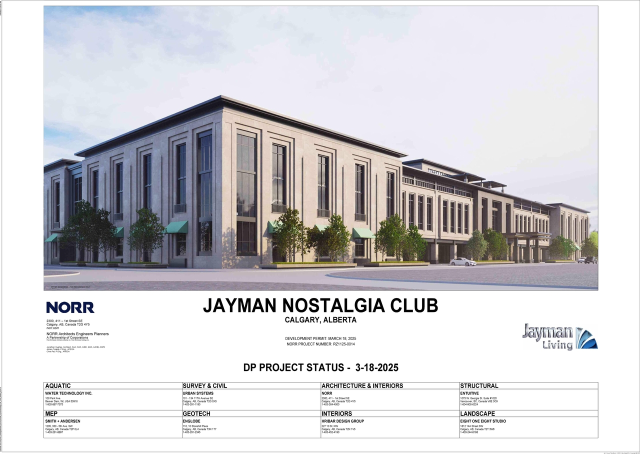 Rendering of building from page 1 of the file 'DP2025-01650 DMAP Plans Submitted 2025-03-26 10MB'