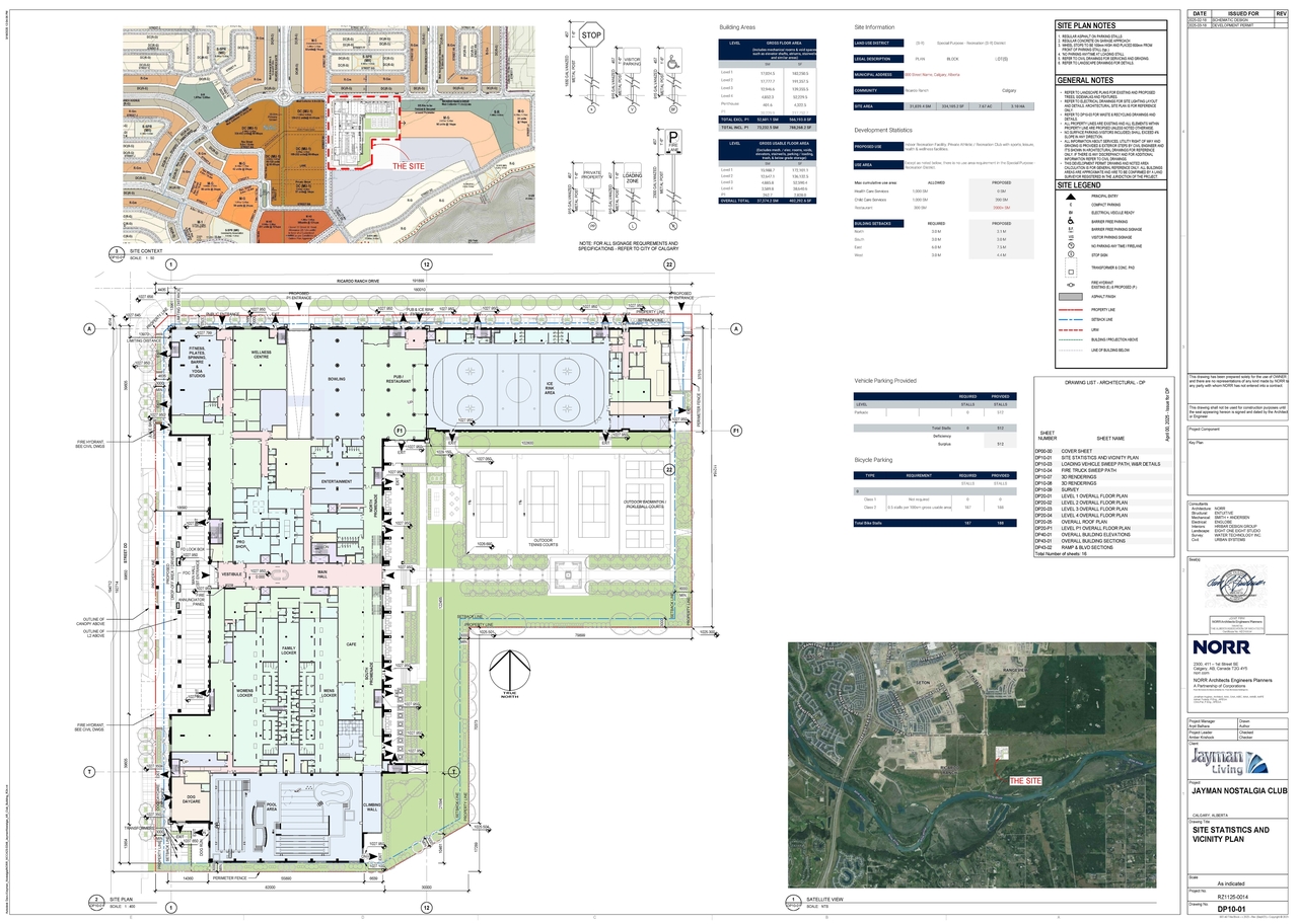 Construction site plan for project from page 2 of the file 'DP2025-01650 DMAP Plans Submitted 2025-03-26 10MB'