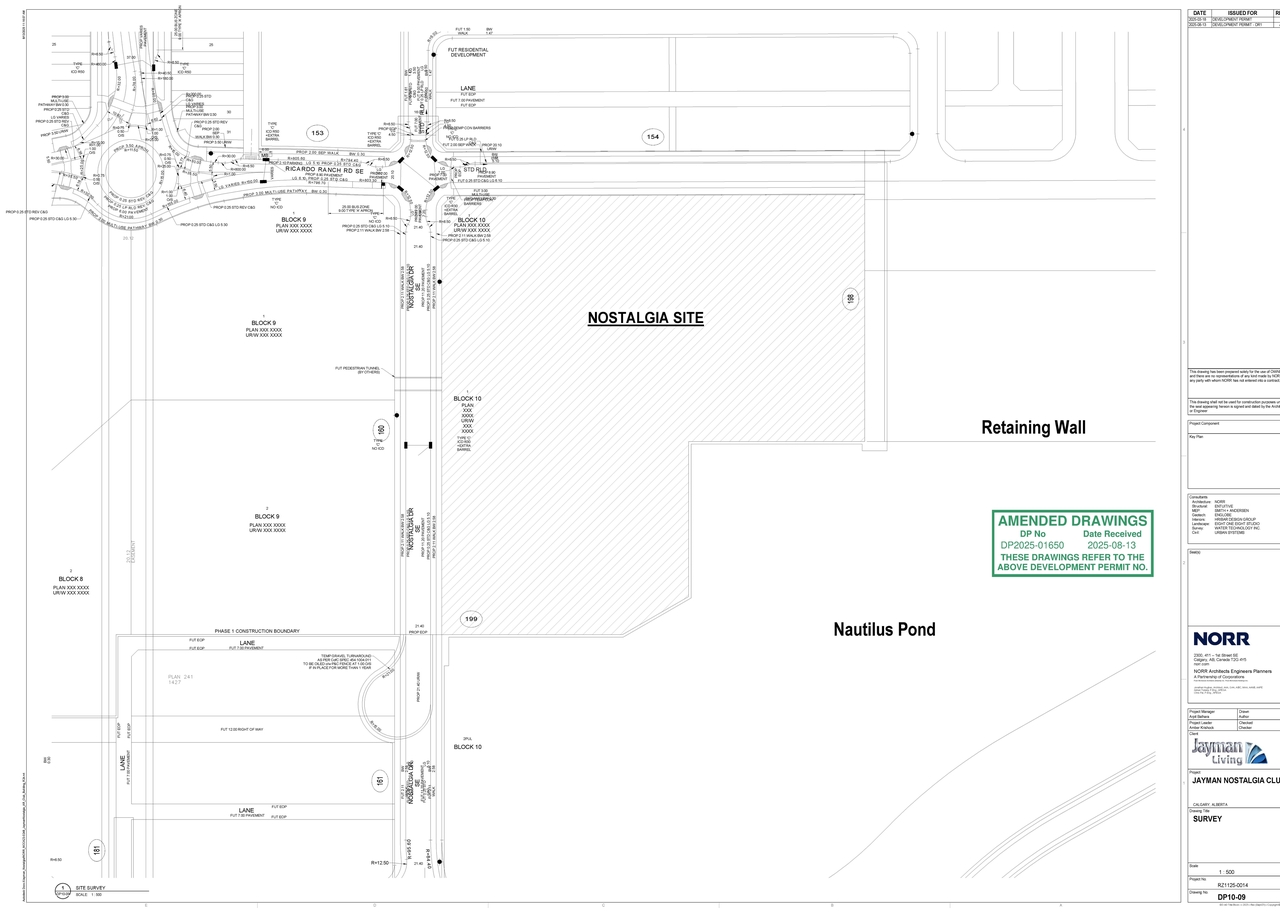 Construction site plan for project from page 5 of the file 'DP2025-01650 DMAP Plans (AMENDED) 2025-08-18 (11MB)'