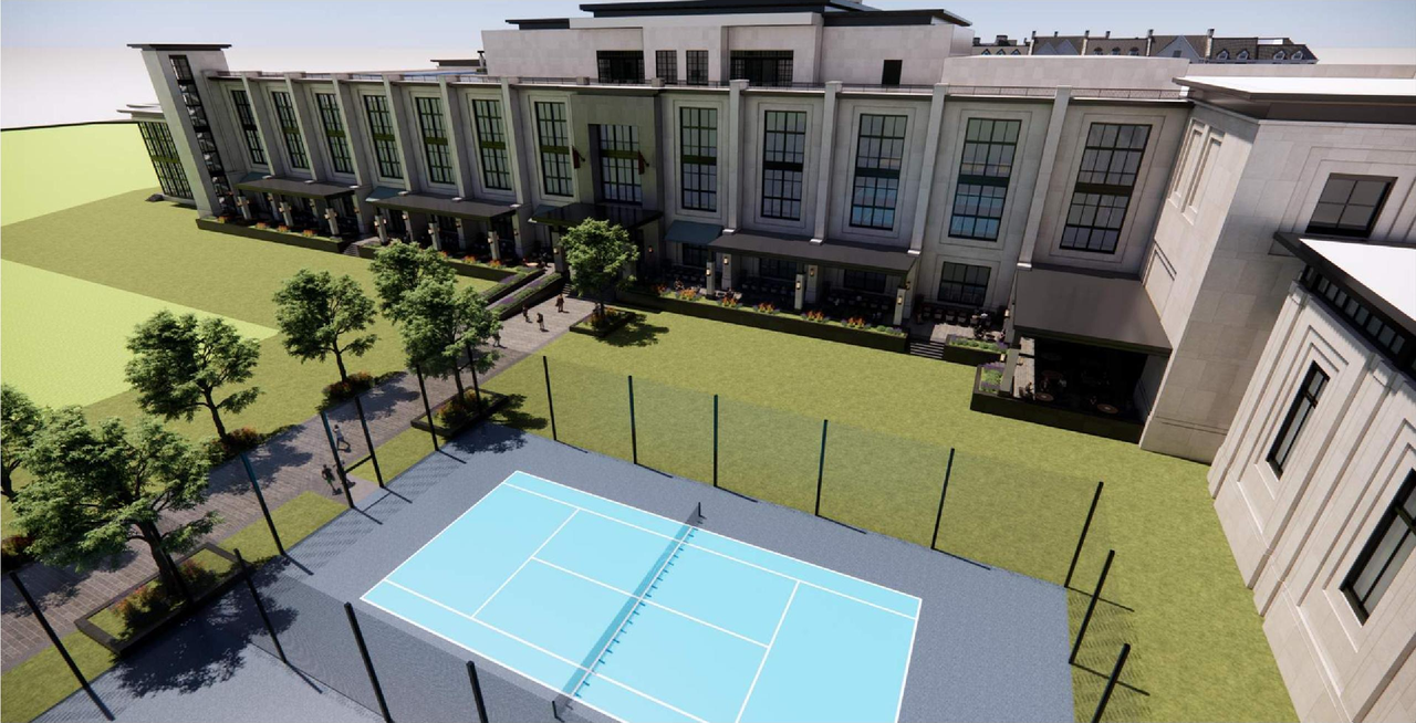 Rendering of building from page 4 of the file 'DMAP Plans Amended DP2025-01650 (21MB) 2025-10-15'