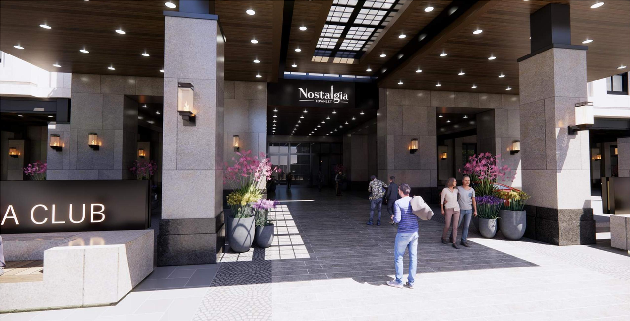 Rendering of building from page 4 of the file 'DMAP Plans Amended DP2025-01650 (21MB) 2025-10-15'