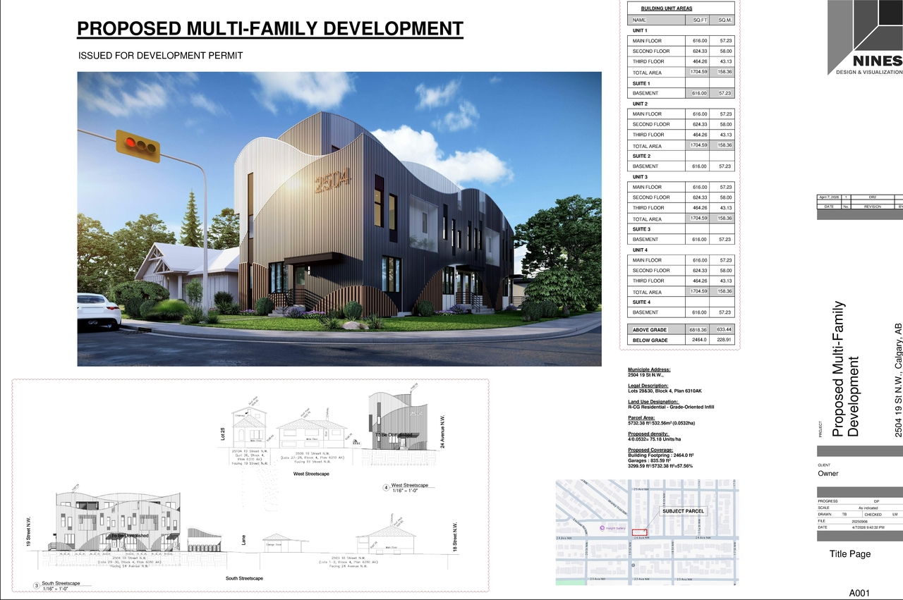 Rendering of building from page 1 of the file 'DP2025-01669 DMAP Plans (Amended) 2026-06-26 (6MB)'