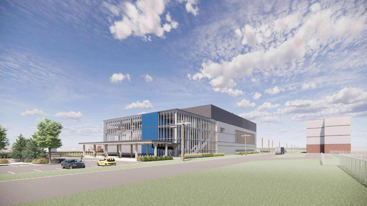 Rendering of building from page 1 of the file 'DP2025-01808 DMAP Plans Submitted 2025-03-28 10MB'