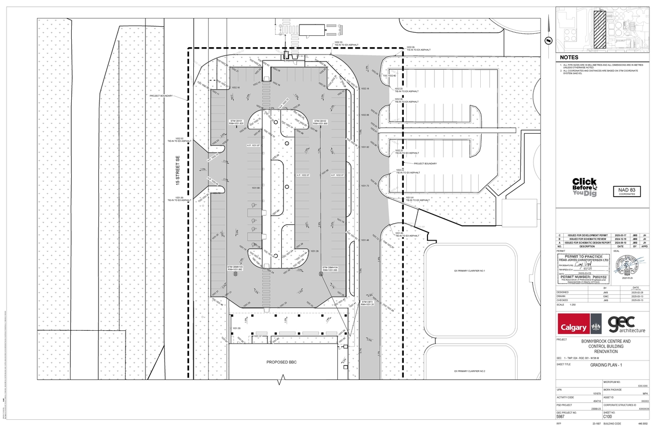 Construction site plan for project from page 10 of the file 'DP2025-01808 DMAP Plans Submitted 2025-03-28 10MB'
