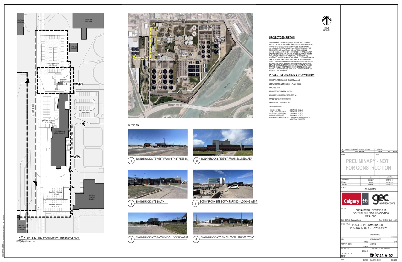 Construction site plan for project from page 2 of the file 'DP2025-01808 DMAP Plans Submitted 2025-03-28 10MB'