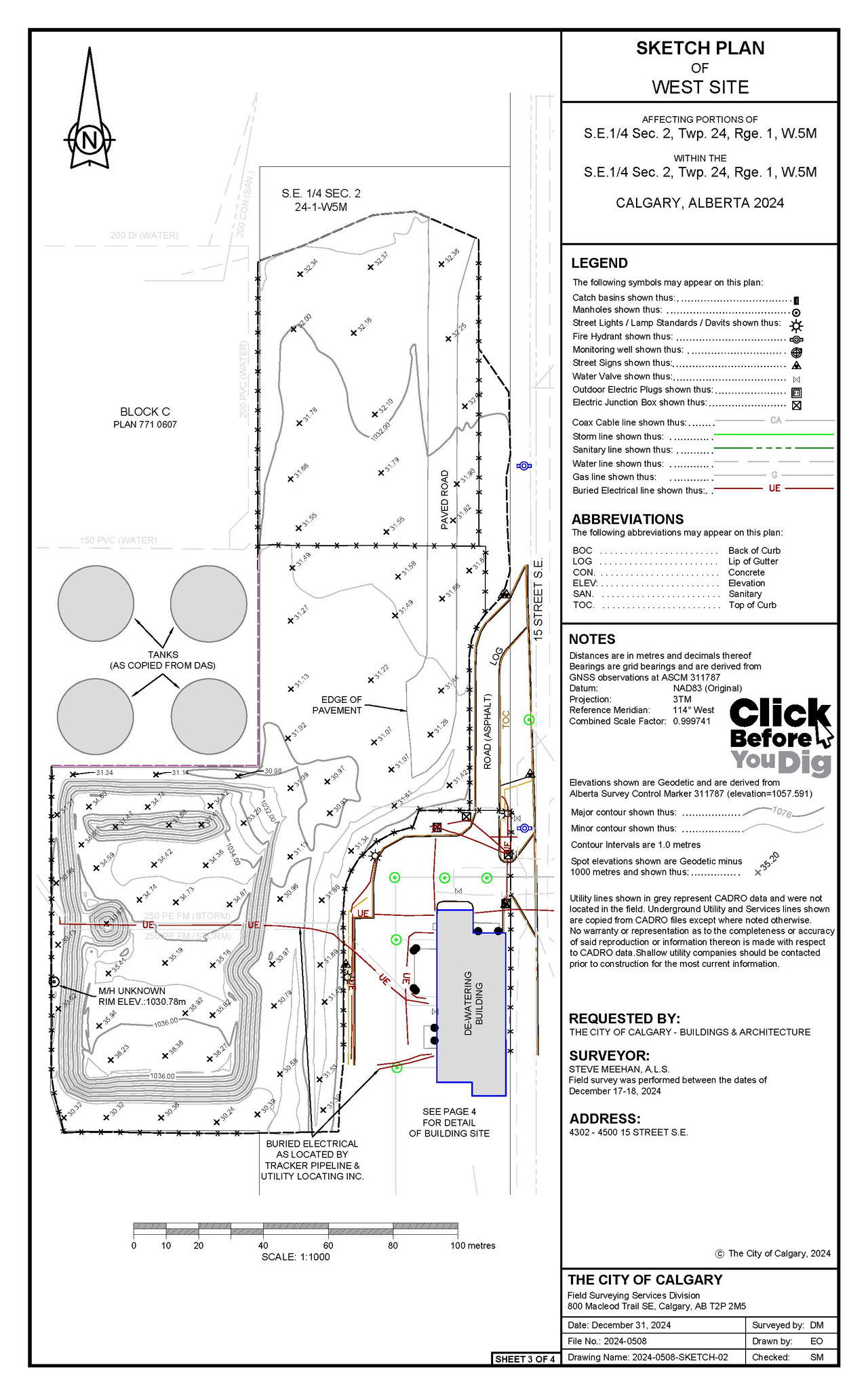 Construction site plan for project from page 3 of the file 'DP2025-01808 DMAP Plans Submitted 2025-03-28 10MB'