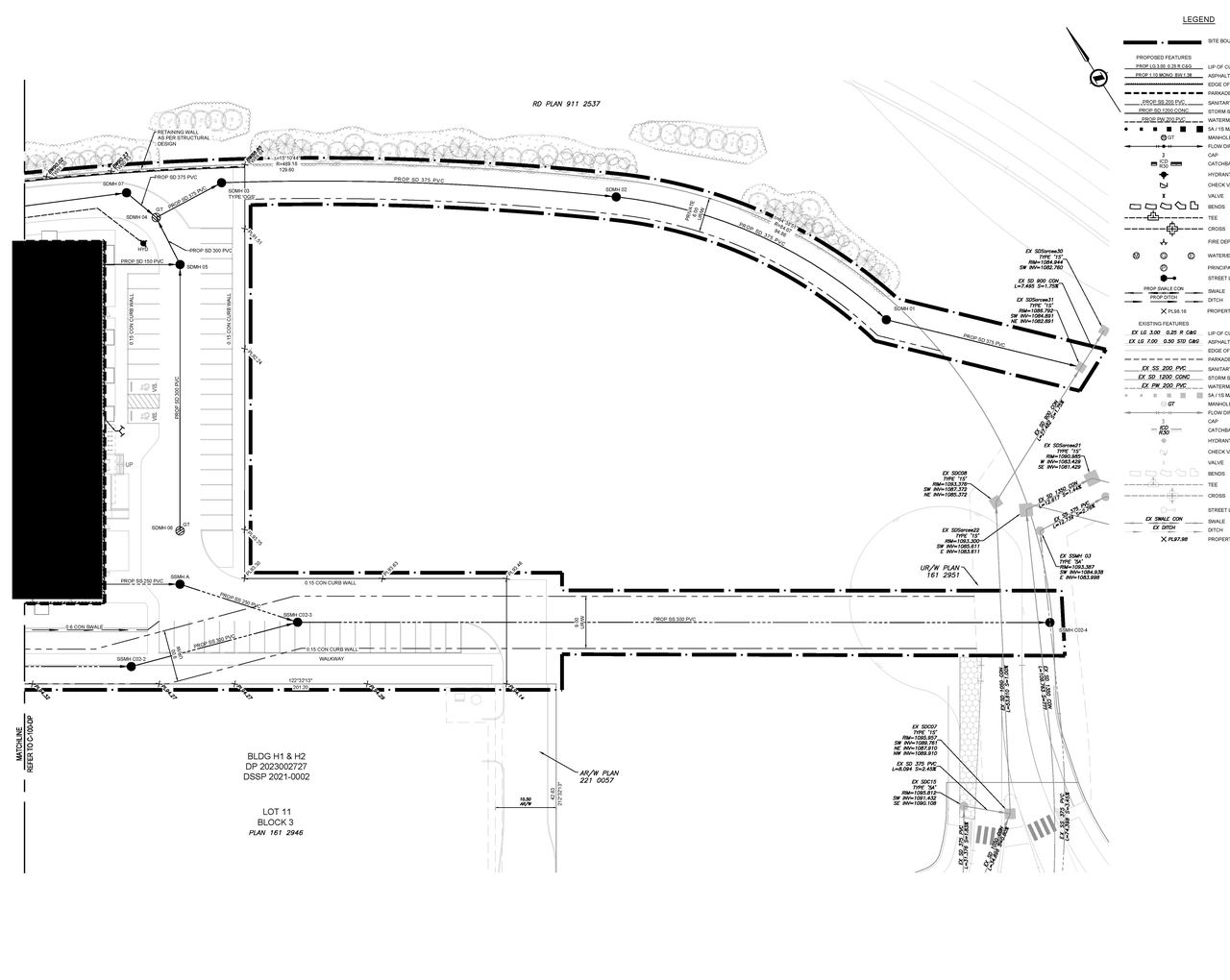 Construction site plan for project from page 14 of the file 'DP2025-02005 DMAP Plans Submitted 2025-04-05 14MB'