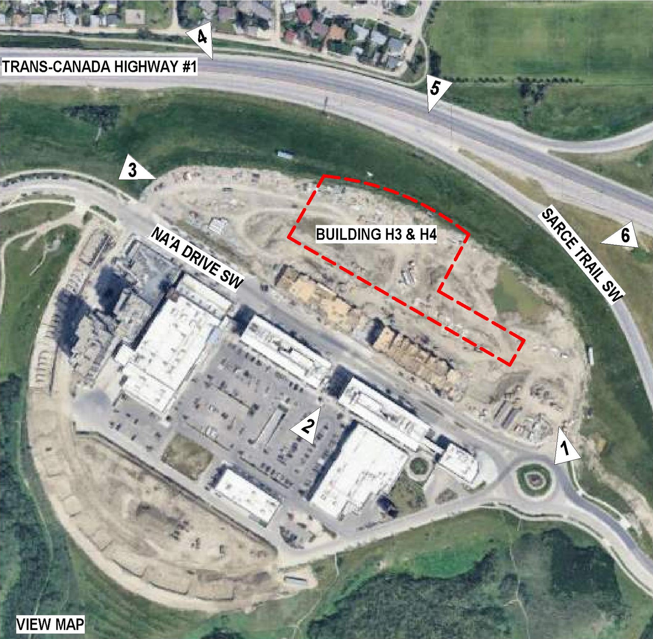 Construction site plan for project from page 3 of the file 'DP2025-02005 DMAP Plans Submitted 2025-04-05 14MB'