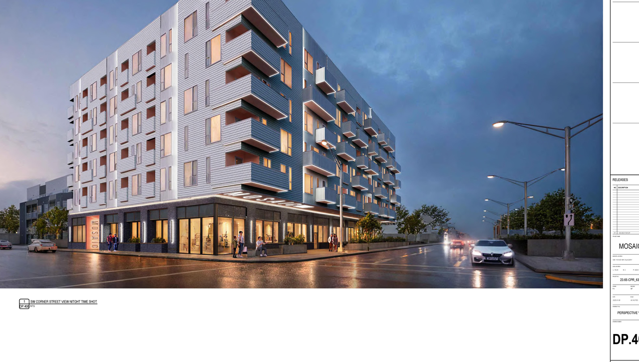 Rendering of building from page 5 of the file 'DMAP Plans (Amended) DP2025-02217 (3MB) 2025-04-22'