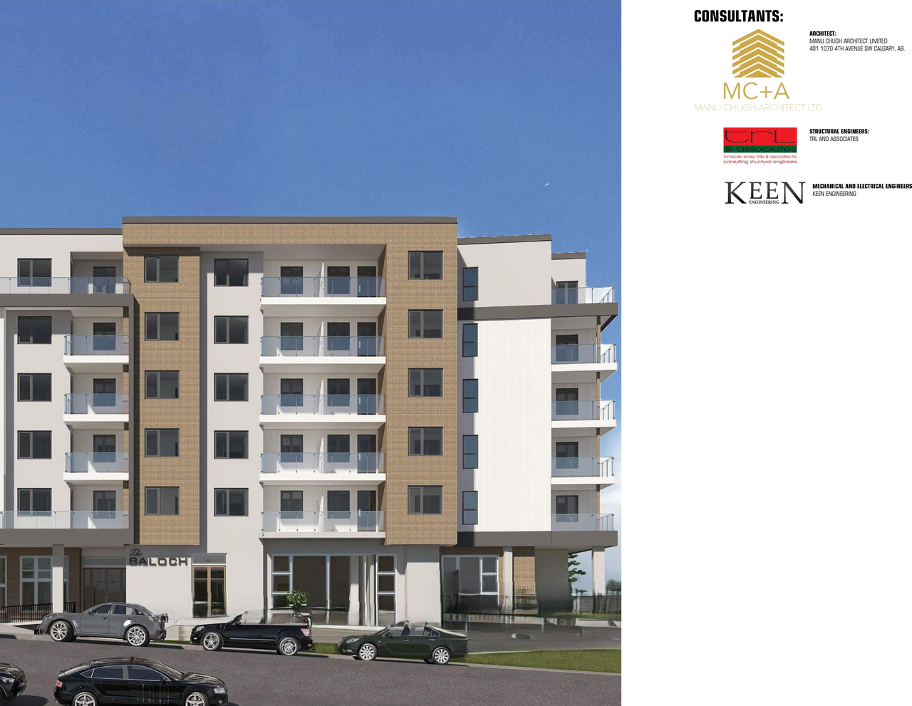 Rendering of building from page 1 of the file 'DP2025-02322 DMAP Plans Amended (7MB) 2025-12-10'