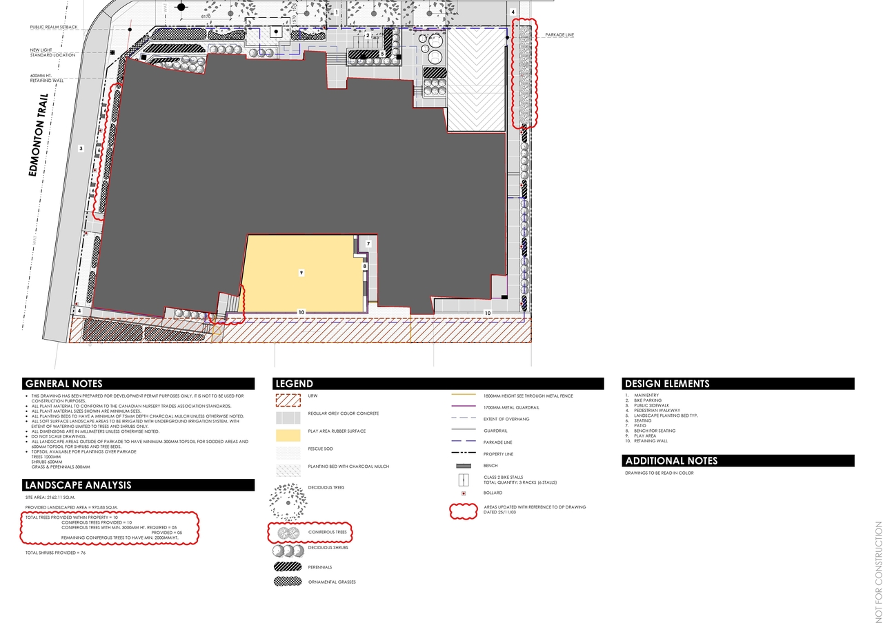 Construction site plan for project from page 11 of the file 'DP2025-02322 DMAP Plans Amended (7MB) 2025-12-10'