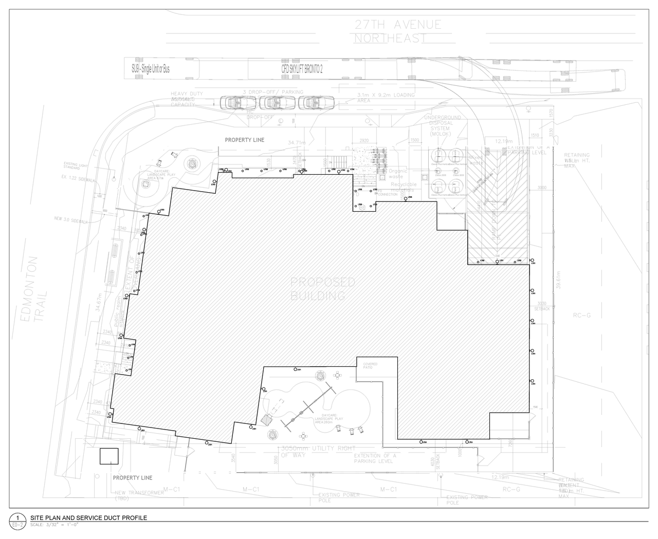 Construction site plan for project from page 15 of the file 'DP2025-02322 DMAP Plans Submitted 2025-05-23 12MB'