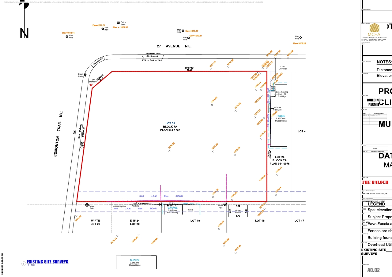 Construction site plan for project from page 3 of the file 'DP2025-02322 DMAP Plans Submitted 2025-05-23 12MB'