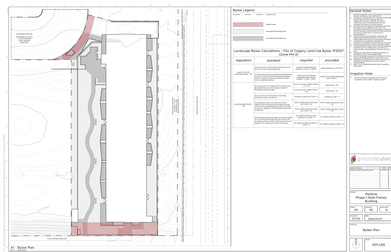 Construction site plan for project from page 8 of the file 'DP2025-02420 DMAP Plans Submitted 2025-04-24 22MB'
