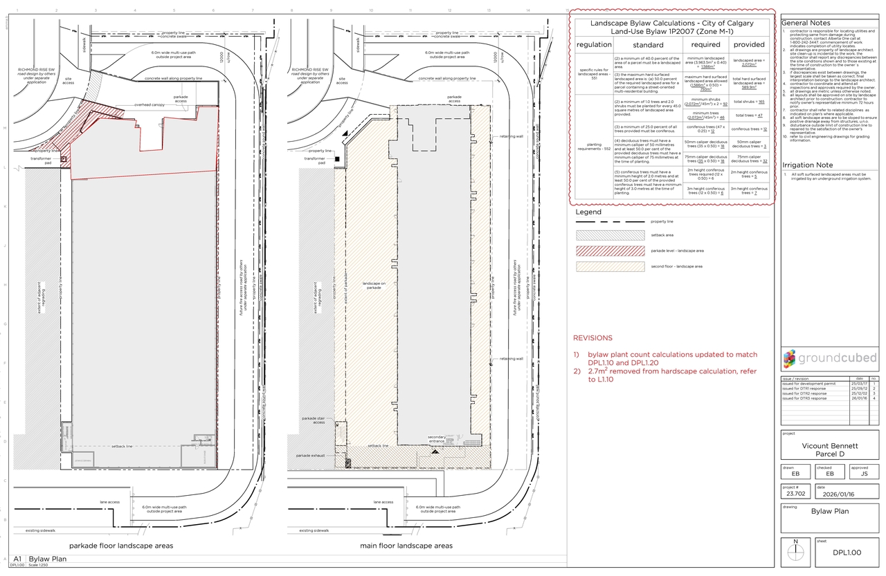 Construction site plan for project from page 10 of the file 'DP2025-02420 DMAP Plans Amended (10MB) 2026-02-09'