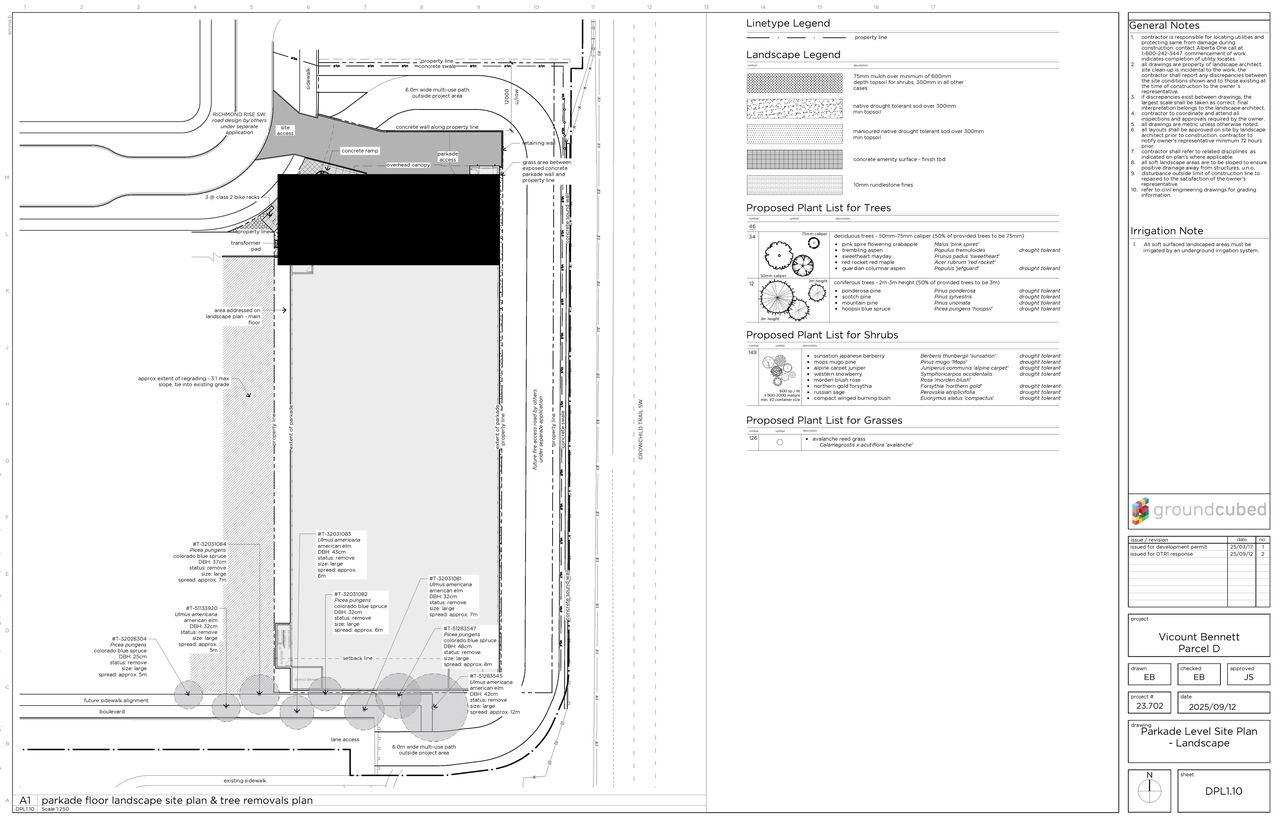 Construction site plan for project from page 10 of the file 'DMAP Plans Amended DP2025-02420 (11MB) 2025-09-15'