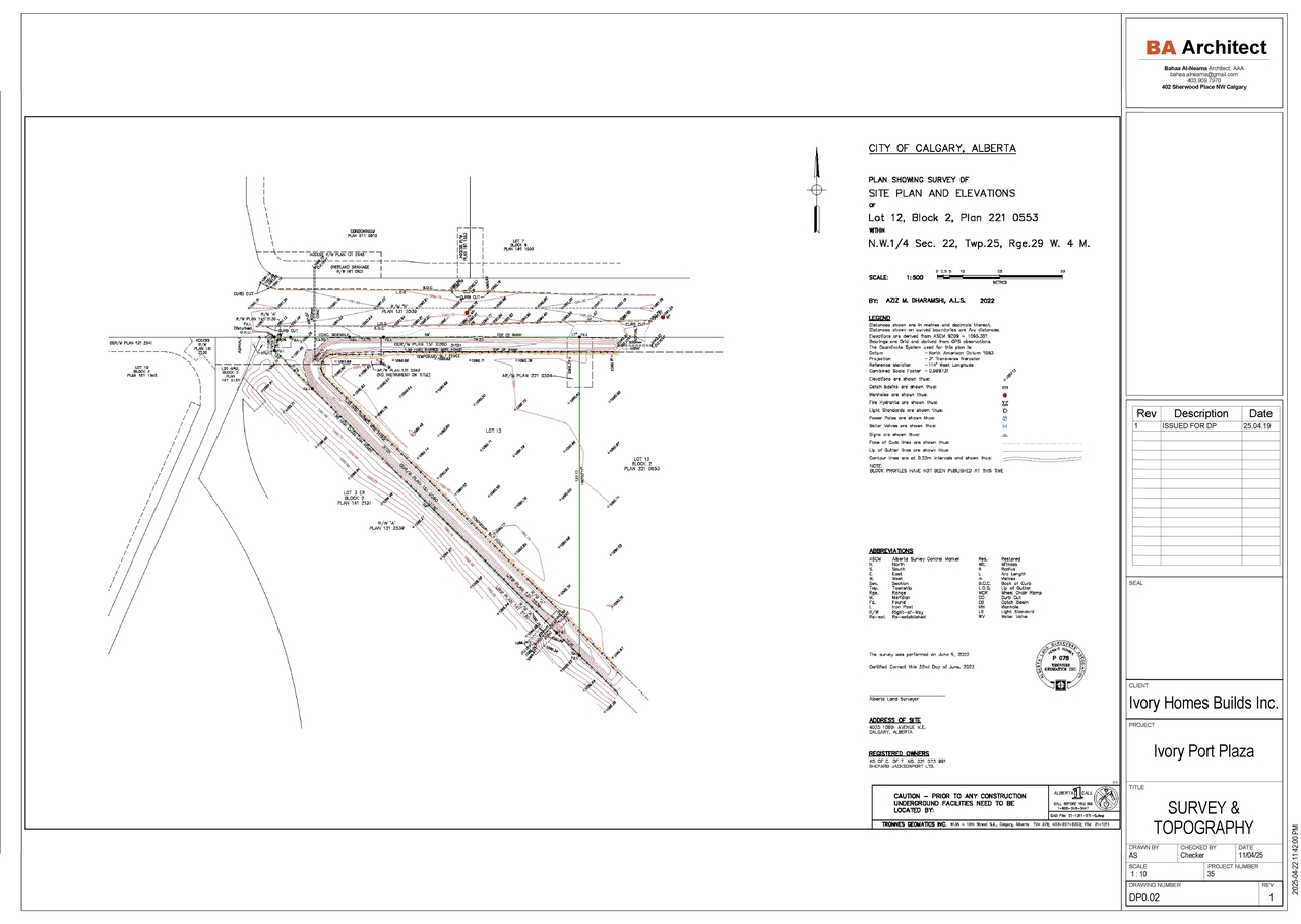 Construction site plan for project from page 3 of the file 'DP2025-02435 DMAP Plans Submitted 2025-04-25 4MB'