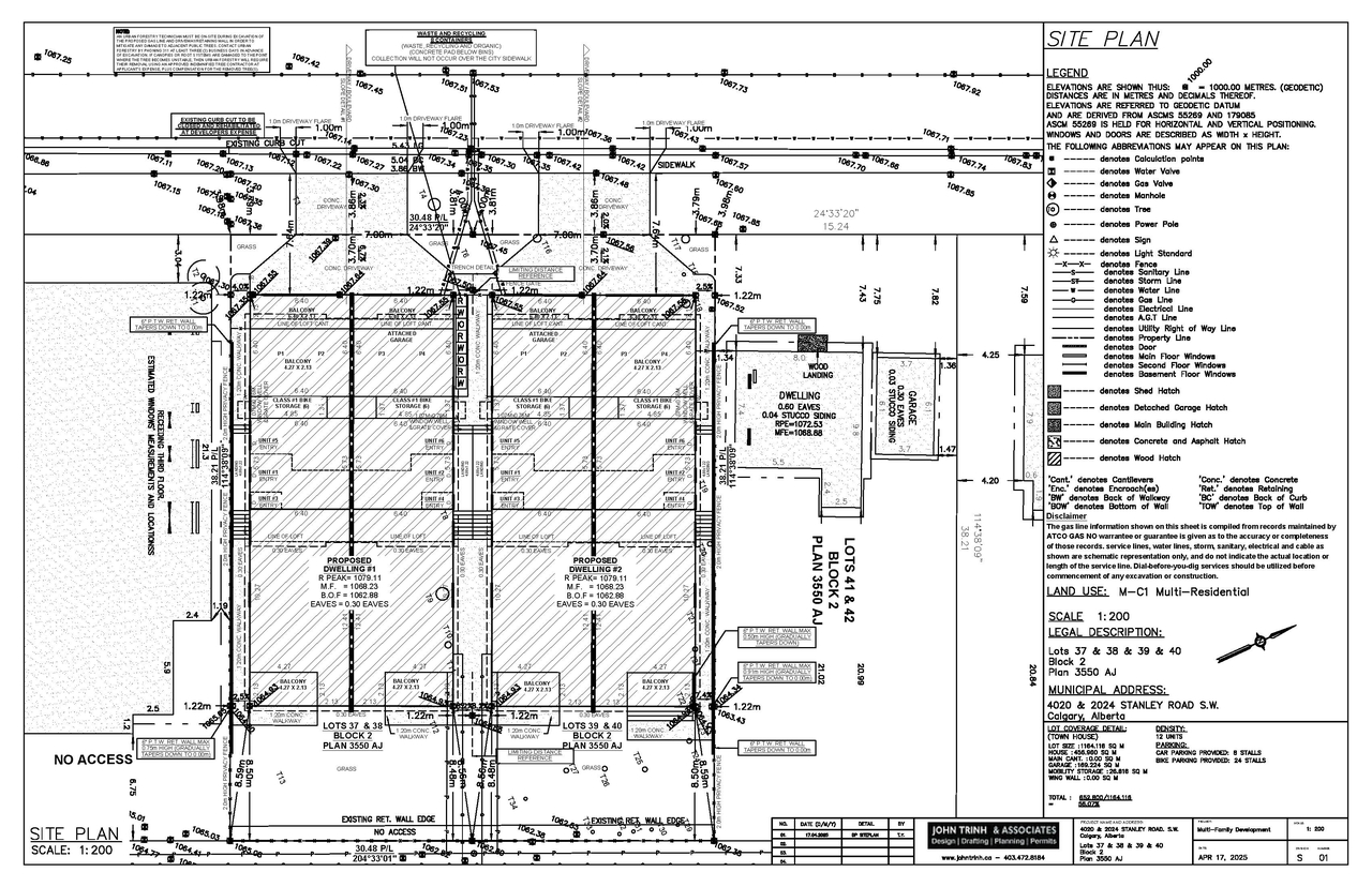 Construction site plan for project from page 1 of the file 'DMAP Plans (Submitted) DP2025-02461 (5MB) 2025-05-13'