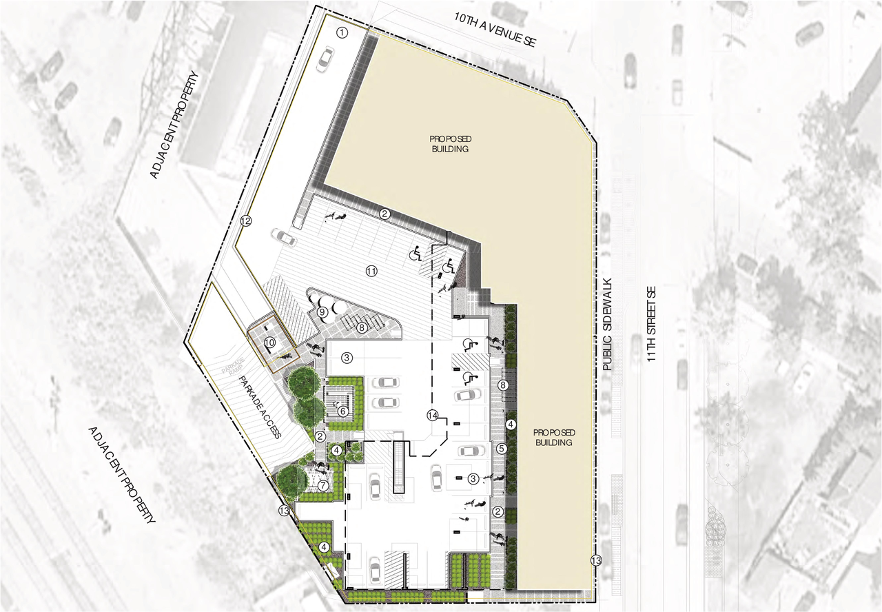 Construction site plan for project from page 9 of the file 'DP2025-02538 DMAP Plans Submitted 2025-04-30 (13MB)'