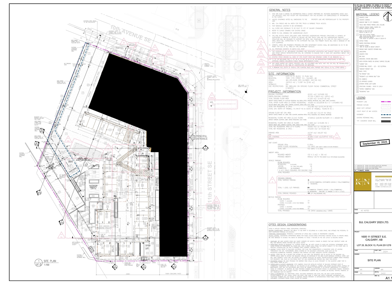 Construction site plan for project from page 5 of the file 'DP2025-02538 DMAP Plans (Amended) 2025-10-07 (13MB)'