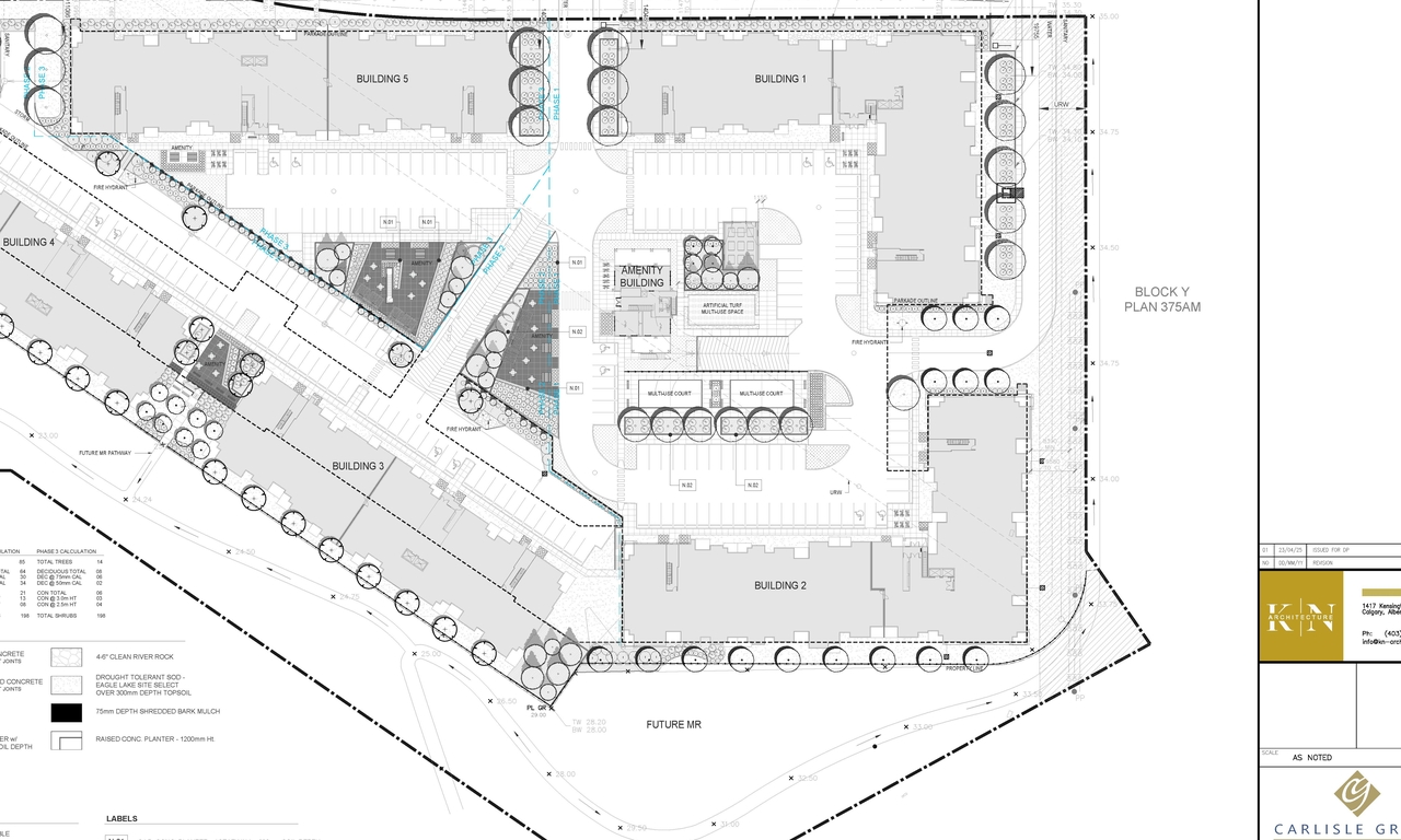 Construction site plan for project from page 10 of the file 'DP2025-02706 DMAP Plans Submitted 2025-05-08 16MB'