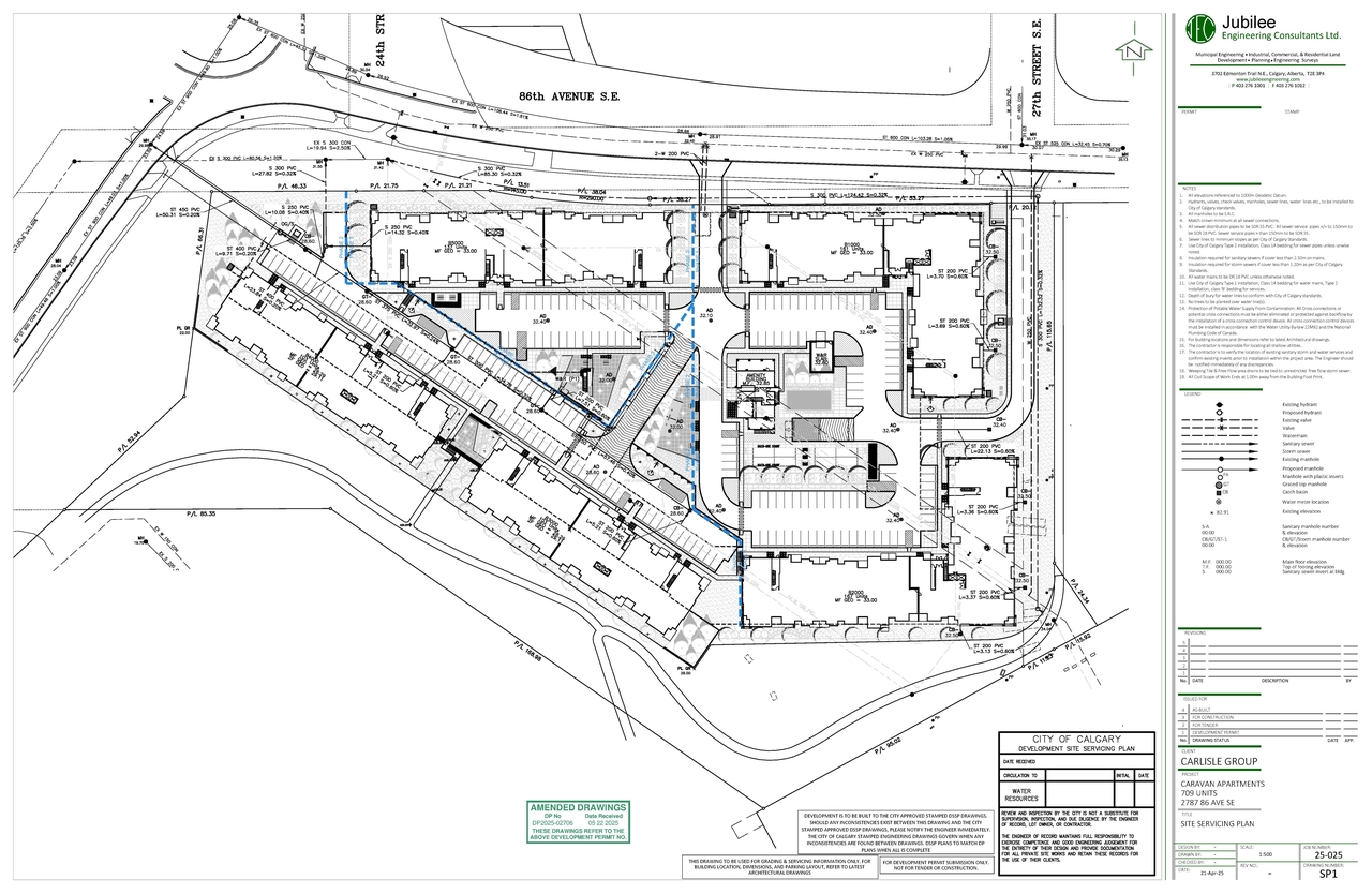 Construction site plan for project from page 12 of the file 'DP2025-02706 DMAP Plans Submitted 2025-05-08 16MB'