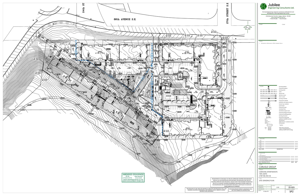 Construction site plan for project from page 13 of the file 'DP2025-02706 DMAP Plans Submitted 2025-05-08 16MB'