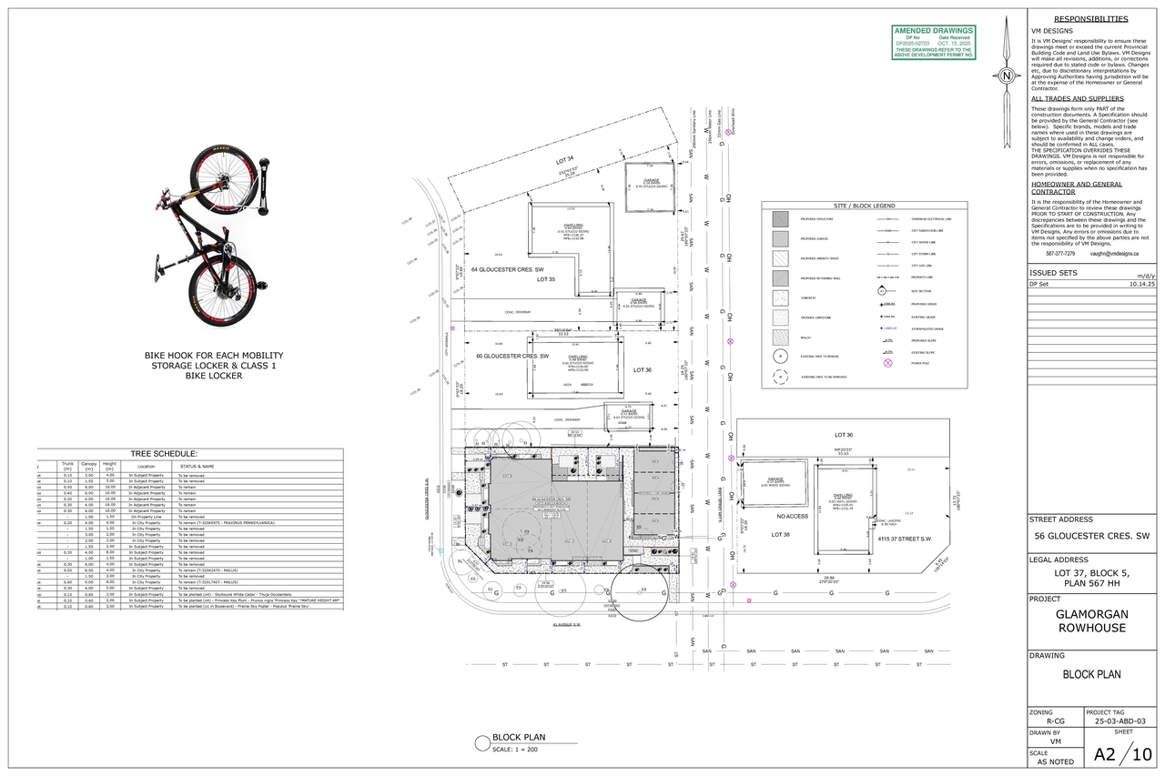 Construction site plan for project from page 2 of the file 'DP2025-02723 DMAP Plans (Submitted) 2025-10-15 (3MB)'