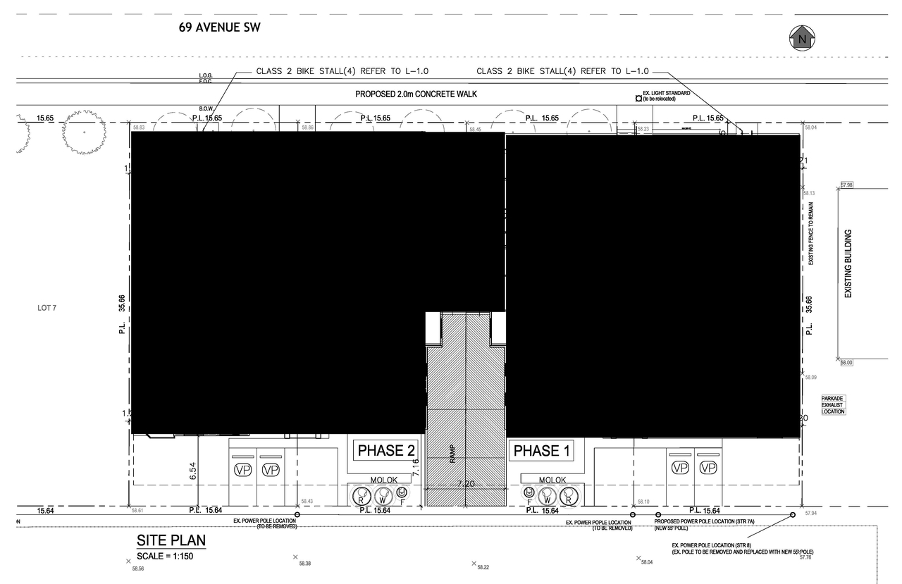 Construction site plan for project from page 1 of the file 'DMAP Plans (Submitted) DP2025-02744 (2MB) 2025-07-15'