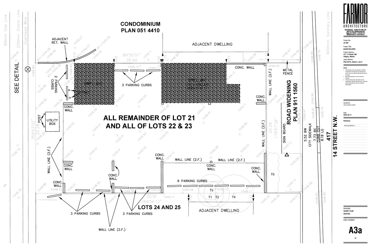 Construction site plan for project from page 2 of the file 'DP2025-02747 DMAP Plans Amended (3MB) 2026-09-04'