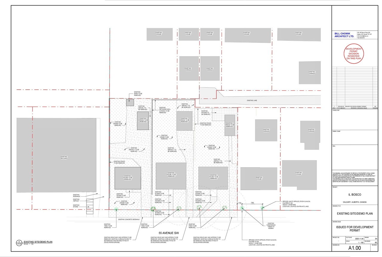 Construction site plan for project from page 5 of the file 'DP2025-02797 DMAP Decision Rendered (2MB) 2025-12-22'