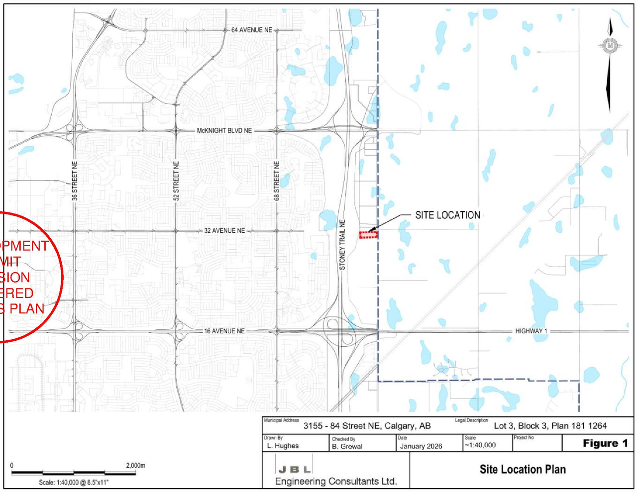 Construction site plan for project from page 1 of the file 'DP2025-02842 - DMAP PLANS - DECISION RENDERED - 2026-08-11 (1MB)'