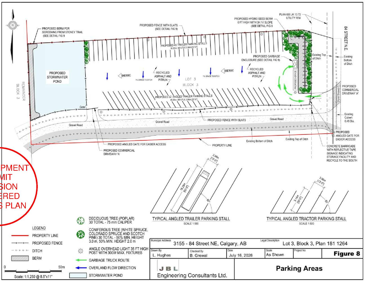 Construction site plan for project from page 5 of the file 'DP2025-02842 - DMAP PLANS - DECISION RENDERED - 2026-08-11 (1MB)'