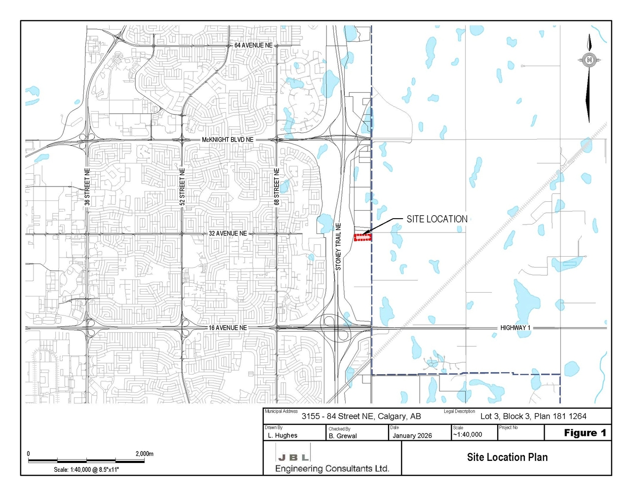 Construction site plan for project from page 1 of the file 'DP2025-02842 DMAP Plans Amended 2026-02-18 3MB'