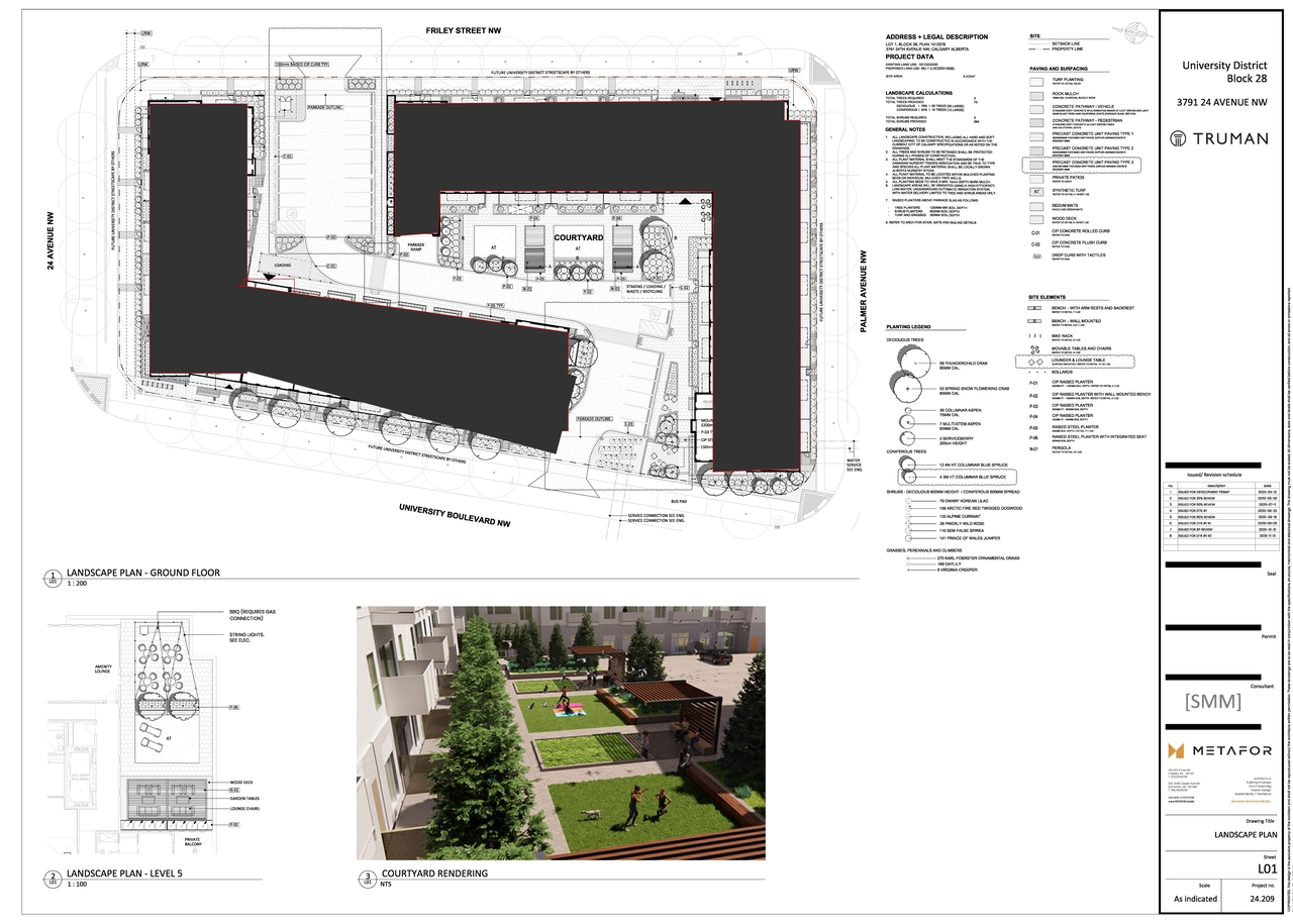 Construction site plan for project from page 6 of the file 'DP2025-02996 DMAP Plans Amended (7MB)  2025-11-24'