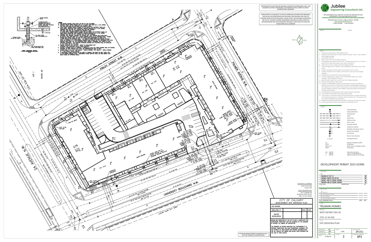 Construction site plan for project from page 8 of the file 'DMAP Plans Amended DP2025-02996 (23MB) 2025-10-06'