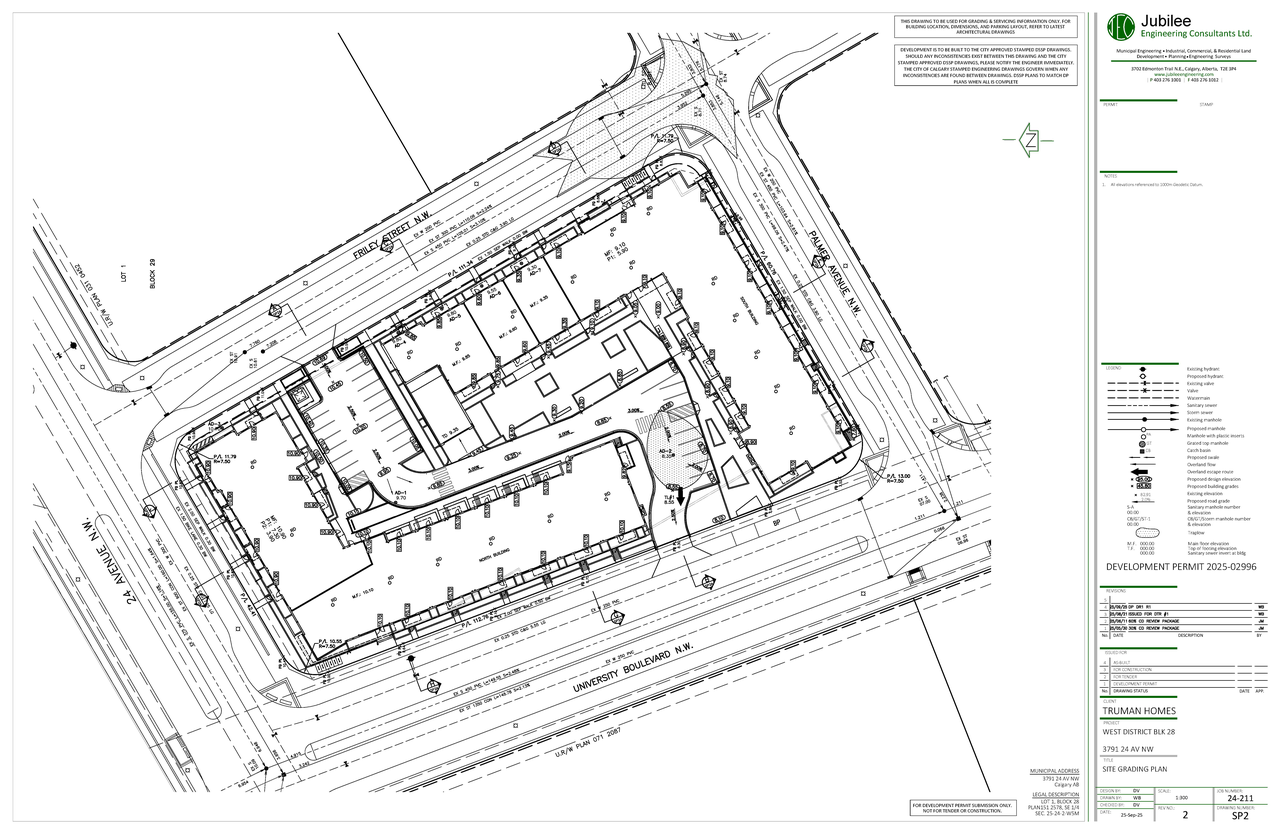 Construction site plan for project from page 9 of the file 'DMAP Plans Amended DP2025-02996 (23MB) 2025-10-06'