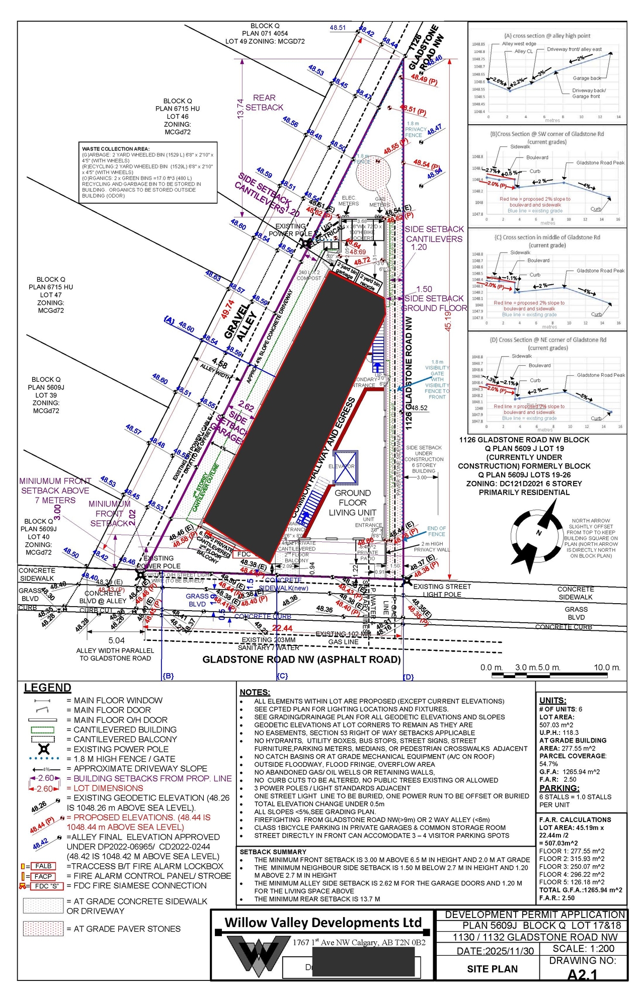 Construction site plan for project from page 7 of the file 'DP2025-03029 DMAP Plans Amended (5MB) 2026-02-09'