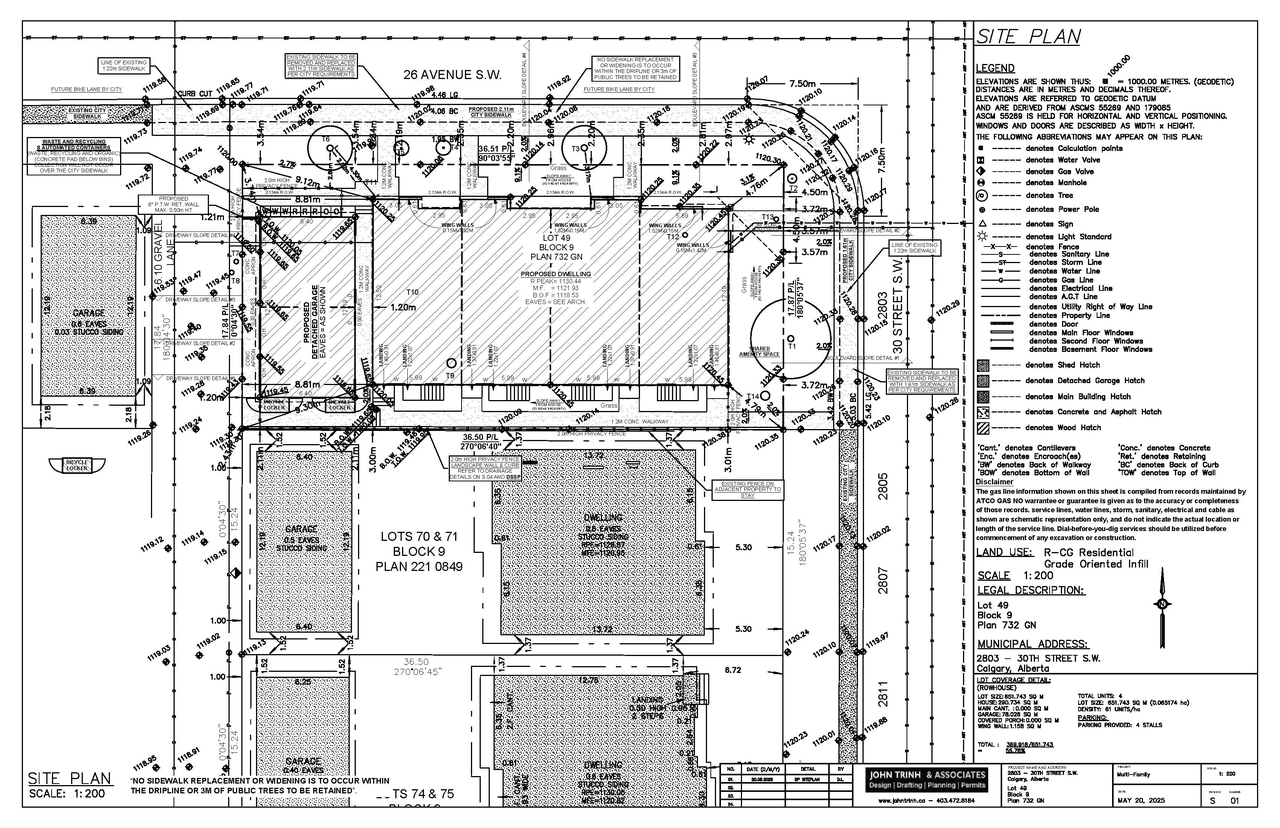 Construction site plan for project from page 1 of the file 'DP2025-03037 DMAP PLANS - DECISION RENDERED  2026-03-26 (6MB)'