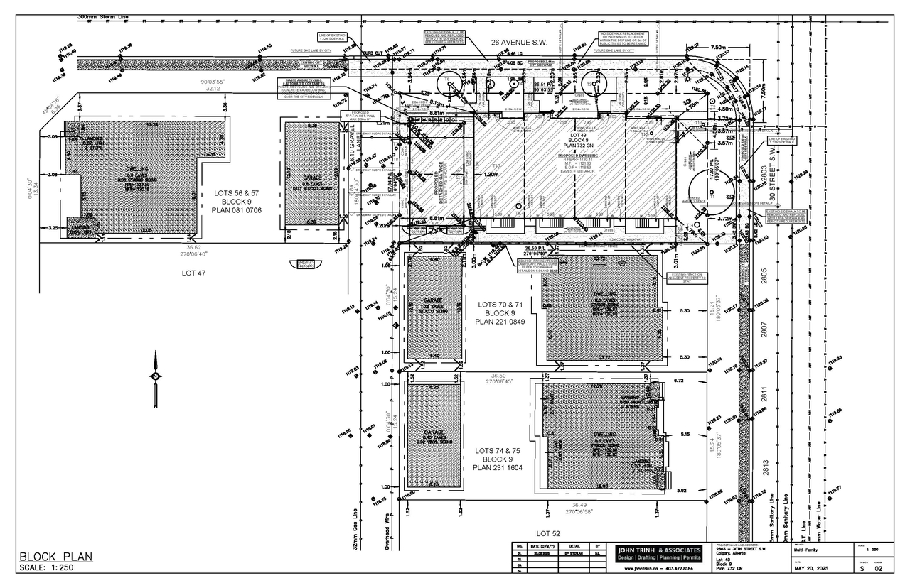 Construction site plan for project from page 2 of the file 'DP2025-03037 DMAP PLANS - DECISION RENDERED  2026-03-26 (6MB)'