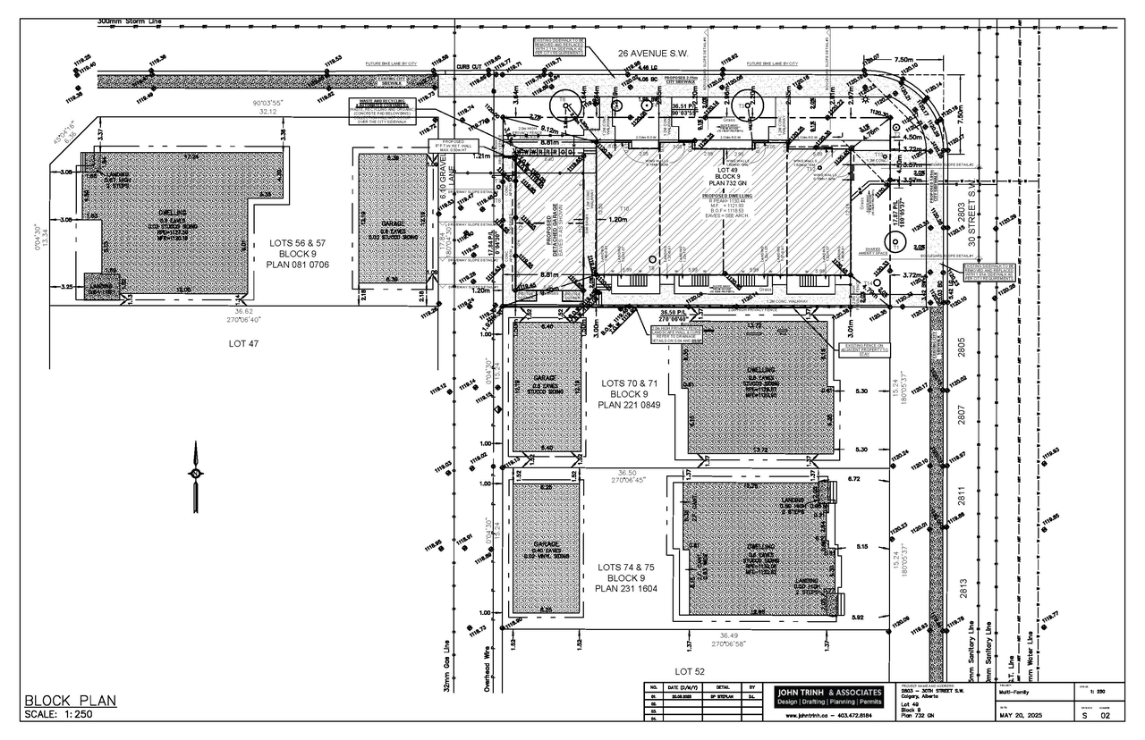 Construction site plan for project from page 2 of the file 'DP2025-03037 - DMAP PLANS - AMENDED - 2026-02-17 (6MB)'