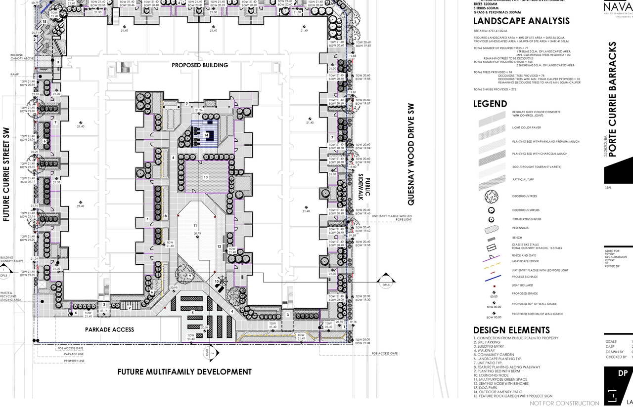 Construction site plan for project from page 2 of the file 'DP2025-03212 DMAP Plans Submitted 2025-05-30(13MB)'