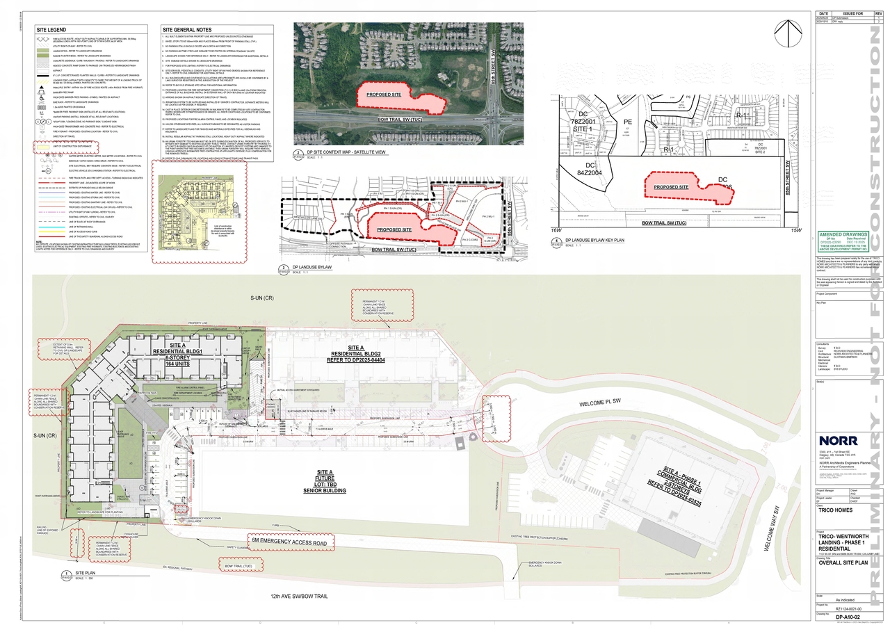 Construction site plan for project from page 2 of the file 'DMAP Plans (amended) DP2025-03290 (7MB) 2025-12-19'