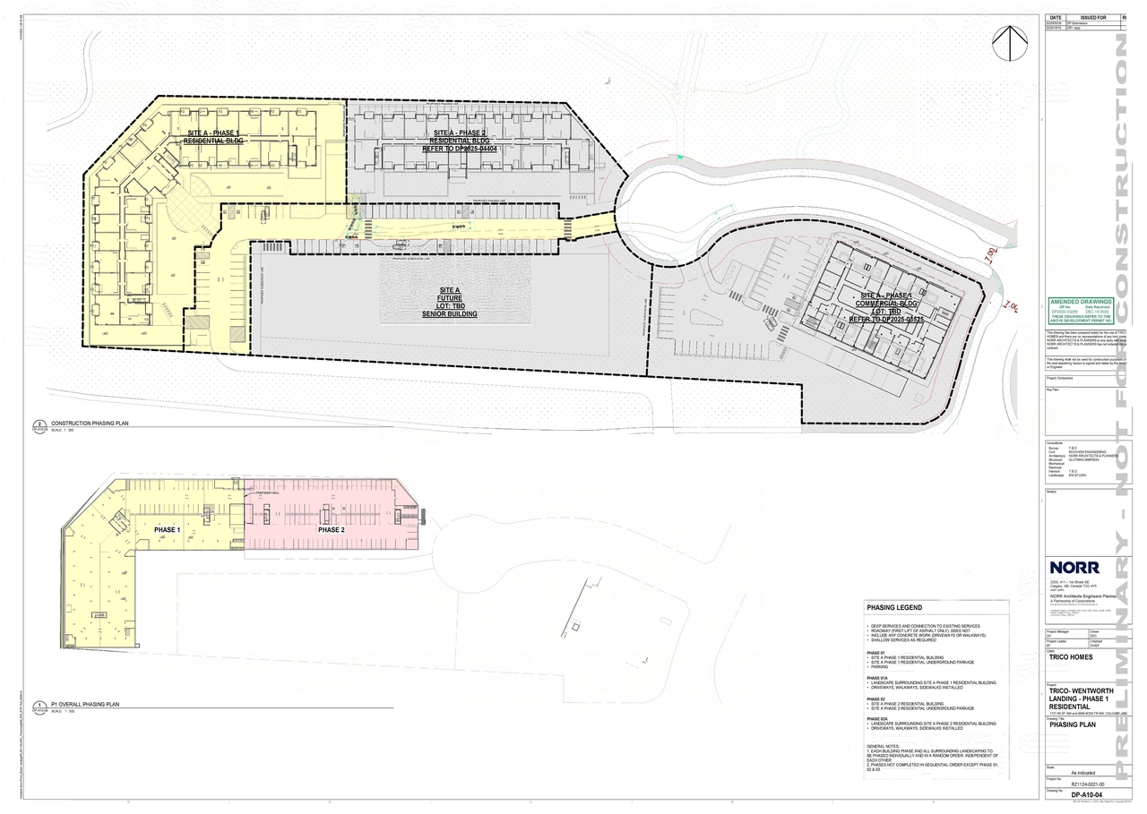 Construction site plan for project from page 4 of the file 'DMAP Plans (amended) DP2025-03290 (7MB) 2025-12-19'