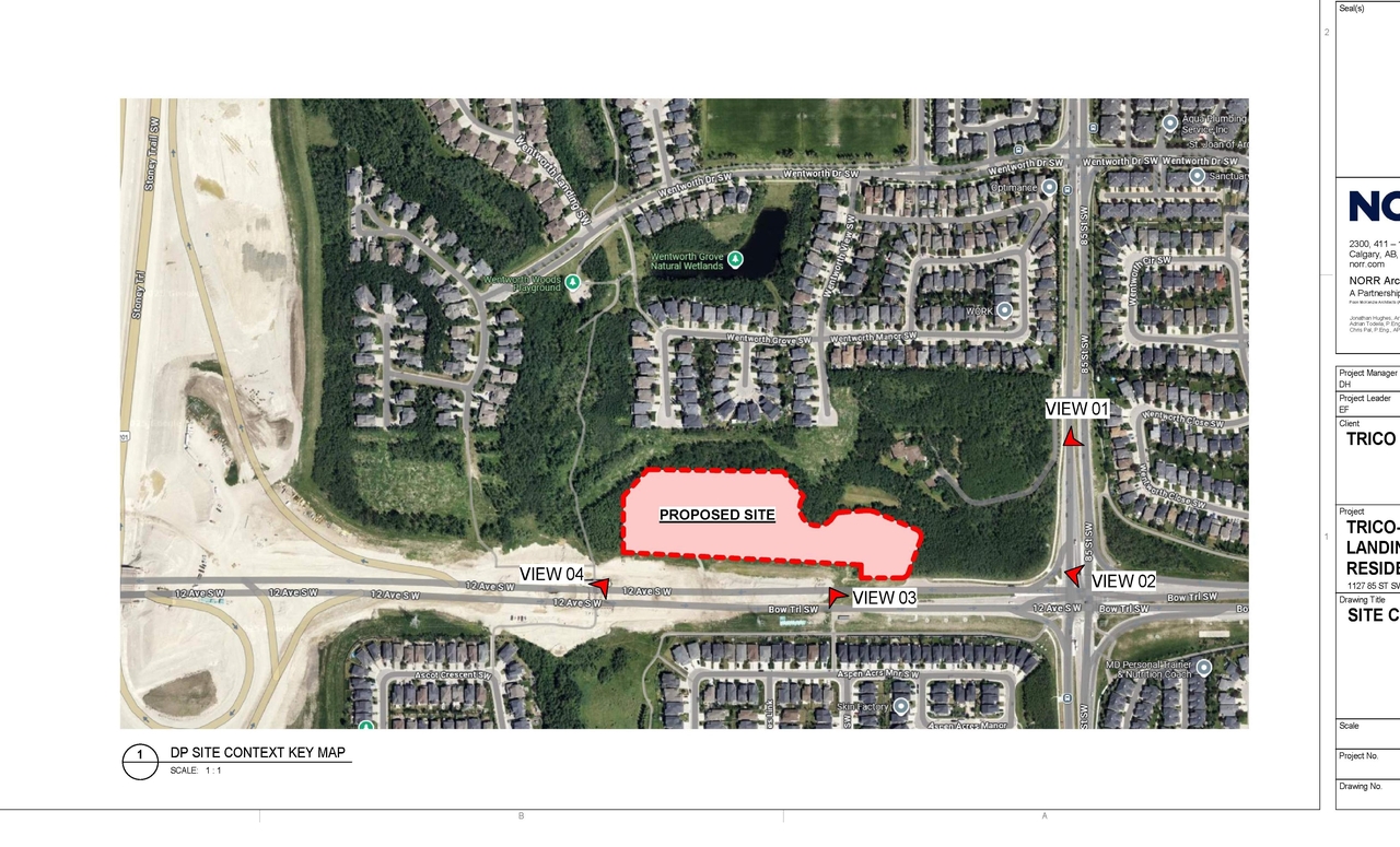 Construction site plan for project from page 2 of the file 'DMAP Plans Amended DP2025-03290 (17MB) 2025-10-20'