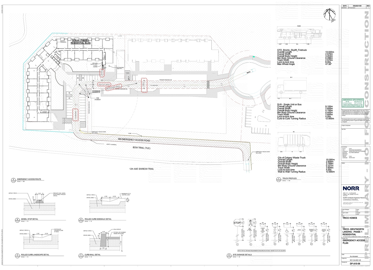 Construction site plan for project from page 5 of the file 'DMAP Plans Amended DP2025-03290 (17MB) 2025-10-20'