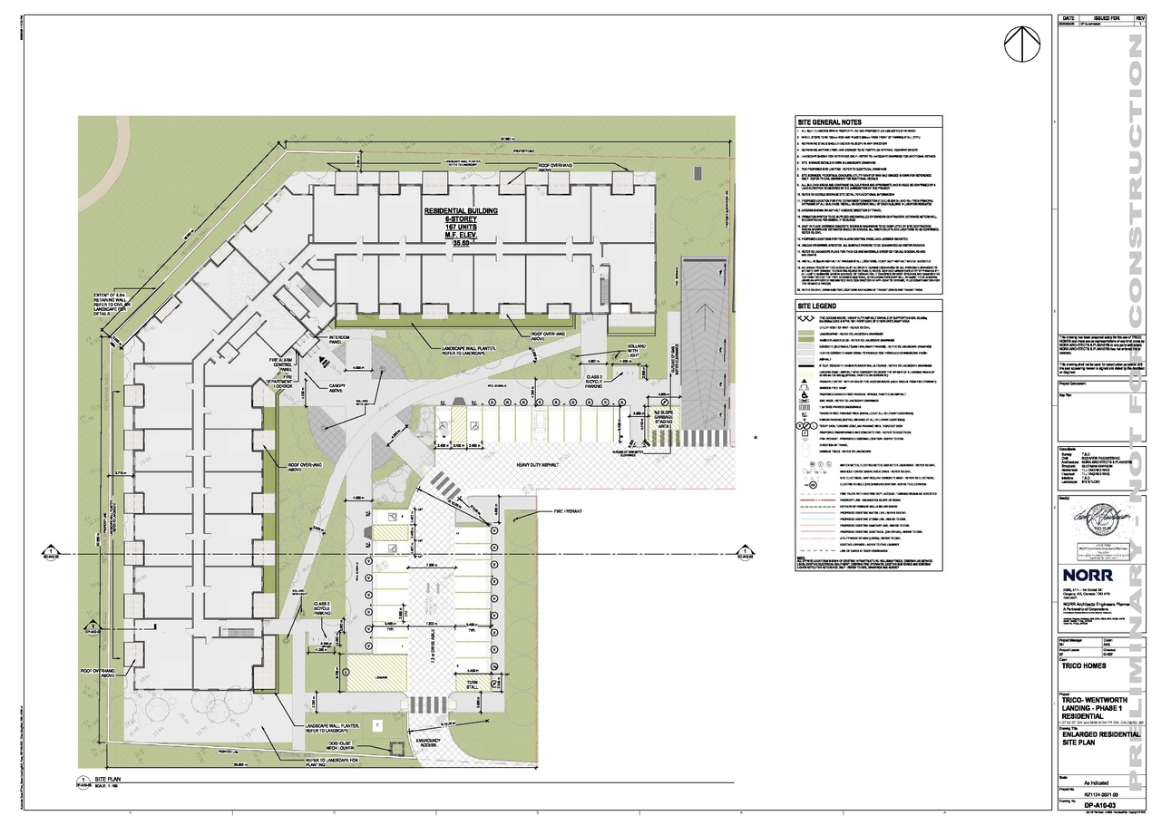 Construction site plan for project from page 4 of the file 'DMAP Plans (Submitted) DP2025-03290 (6MB) 2025-06-16'