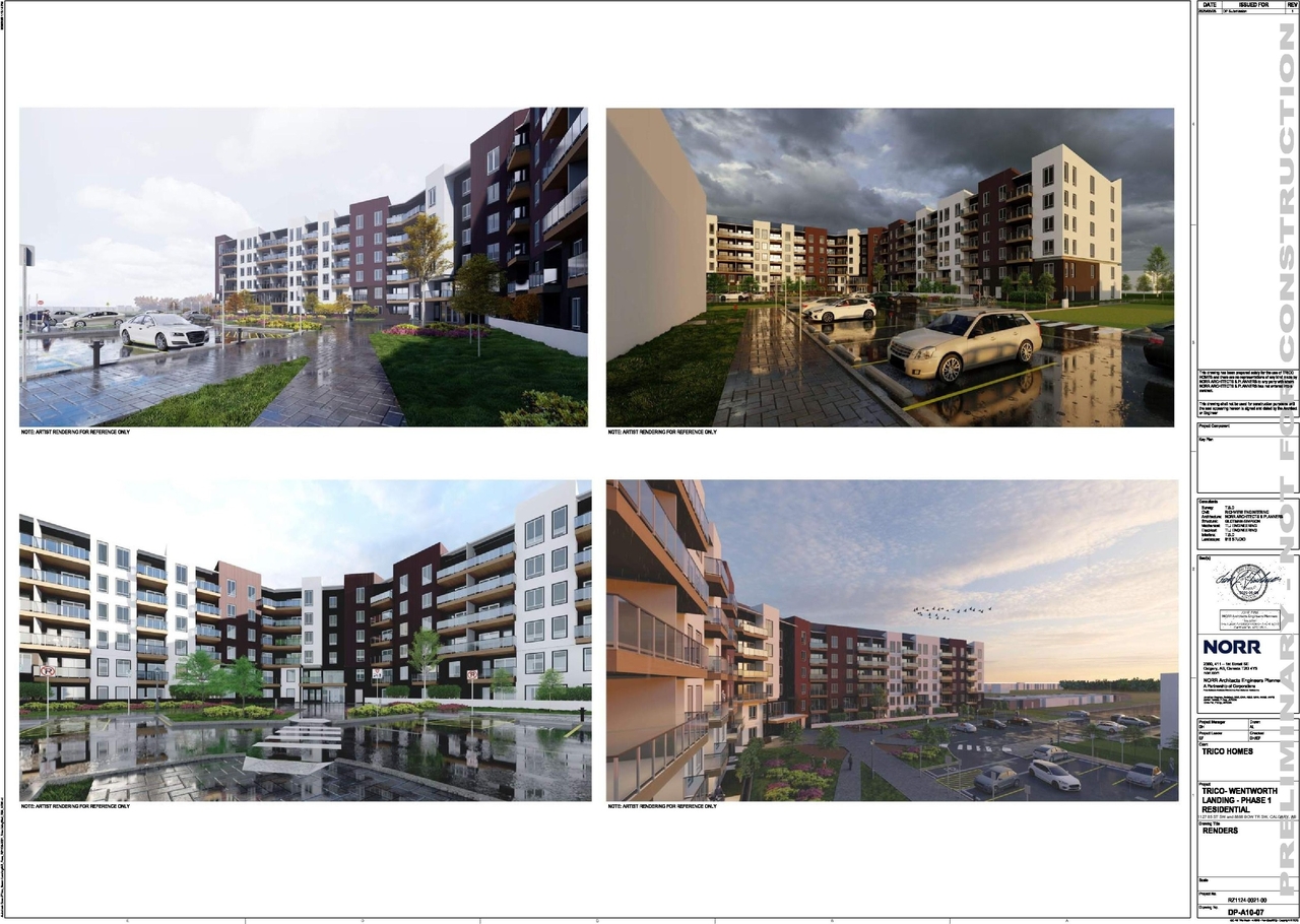Rendering of building from page 7 of the file 'DMAP Plans (Submitted) DP2025-03290 (6MB) 2025-06-16'